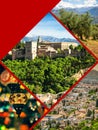 Collage of Granada,Spain my photos. Royalty Free Stock Photo