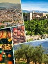 Collage of Granada,Spain my photos. Royalty Free Stock Photo