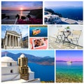Collage Greece - greek summer photos Royalty Free Stock Photo