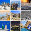 Collage of Greece travel images Royalty Free Stock Photo