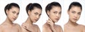 Asian Woman before make up hair style. no retouch, fresh face Royalty Free Stock Photo