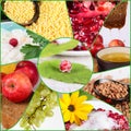 Collage of healthy food Royalty Free Stock Photo