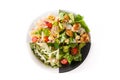 Collage of healthy salads isolated on white background Royalty Free Stock Photo