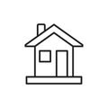 Collage house Icon template black color editable.