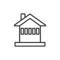 Collage house Icon template black color editable.