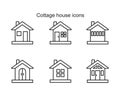 Collage house Icon template black color editable.