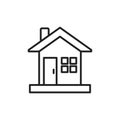 Collage house Icon template black color editable.