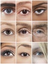 Collage of human eyes Royalty Free Stock Photo