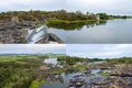 Collage Of Images of A Dam Containment Area Royalty Free Stock Photo