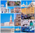 Collage of images with Venice, Italy.