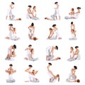 A collage of images with women on Thai massage