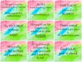 Collage of Inspirational messages over abstract water color backgrounds