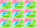 Collage of Inspirational messages over abstract water color backgrounds