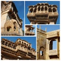 Collage of Jaisalmer unique architectural landmaks,Rajasthan