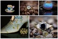 Collage Of Beautiful And Expensive Jewelry Royalty Free Stock Photo