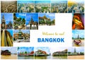 Collage of landmarks of Bangkok, Thailand.