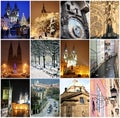 Collage of landmarks in Prague Royalty Free Stock Photo