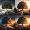 collage of landscape photography, four seasons Royalty Free Stock Photo