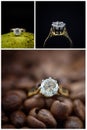 Collage Of A Large Diamond Ring Royalty Free Stock Photo