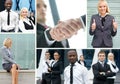 Collage made of business pictures with people