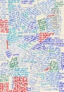 Collage made of handwritten pieces of text. Royalty Free Stock Photo
