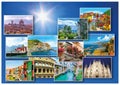 Collage of major Italian travel destinations Royalty Free Stock Photo