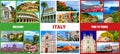 Collage of major Italian travel destinations Royalty Free Stock Photo