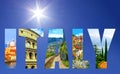 Collage of major Italian travel destinations Royalty Free Stock Photo
