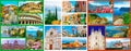 Collage of major Italian travel destinations from Italy Royalty Free Stock Photo