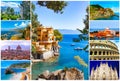 Collage of major Italian travel destinations from Italy Royalty Free Stock Photo