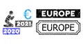 Europe Scratched Seal Stamp with Notches and Man Pray Euro 2021 Mosaic of Rectangle Parts Royalty Free Stock Photo