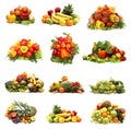 A collage of many different fruits and vegetables