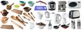 Collage of many different kitchenware