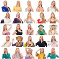 Collage of many faces from same model Royalty Free Stock Photo