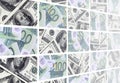 A collage of many images of euro banknotes in denominations of 1