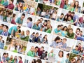 Collage with many pictures of college students