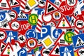 Collage of many road sign illustration