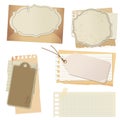 Vintage style paper material set Royalty Free Stock Photo