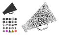 Collage Megaphone Icon of Flu Viruses