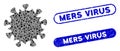 Collage MERS Virus Icon with Coronavirus Distress Mers Virus Seal