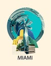 Collage about Miami, Florida, United States of America. Royalty Free Stock Photo