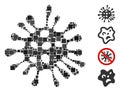 Square Microbe Icon Vector Collage