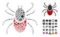 Collage Mite Tick Icon of Infection Microbes