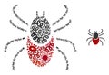 Collage Mite Tick Icon of Infection Viruses