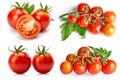 Collage mix set of Tomato in cut with leaf for packaging Royalty Free Stock Photo