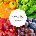 Collage of mixed fruit and vegetable