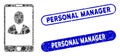 Rectangle Collage Mobile User Profile with Distress Personal Manager Seals Royalty Free Stock Photo