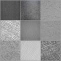 Collage of monochromatic gray squares with different patterns