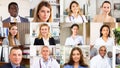 Collage of multiethnic group of people of various occupations Royalty Free Stock Photo