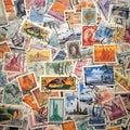 Worldwide Connections: A Collage of International Stamps Royalty Free Stock Photo